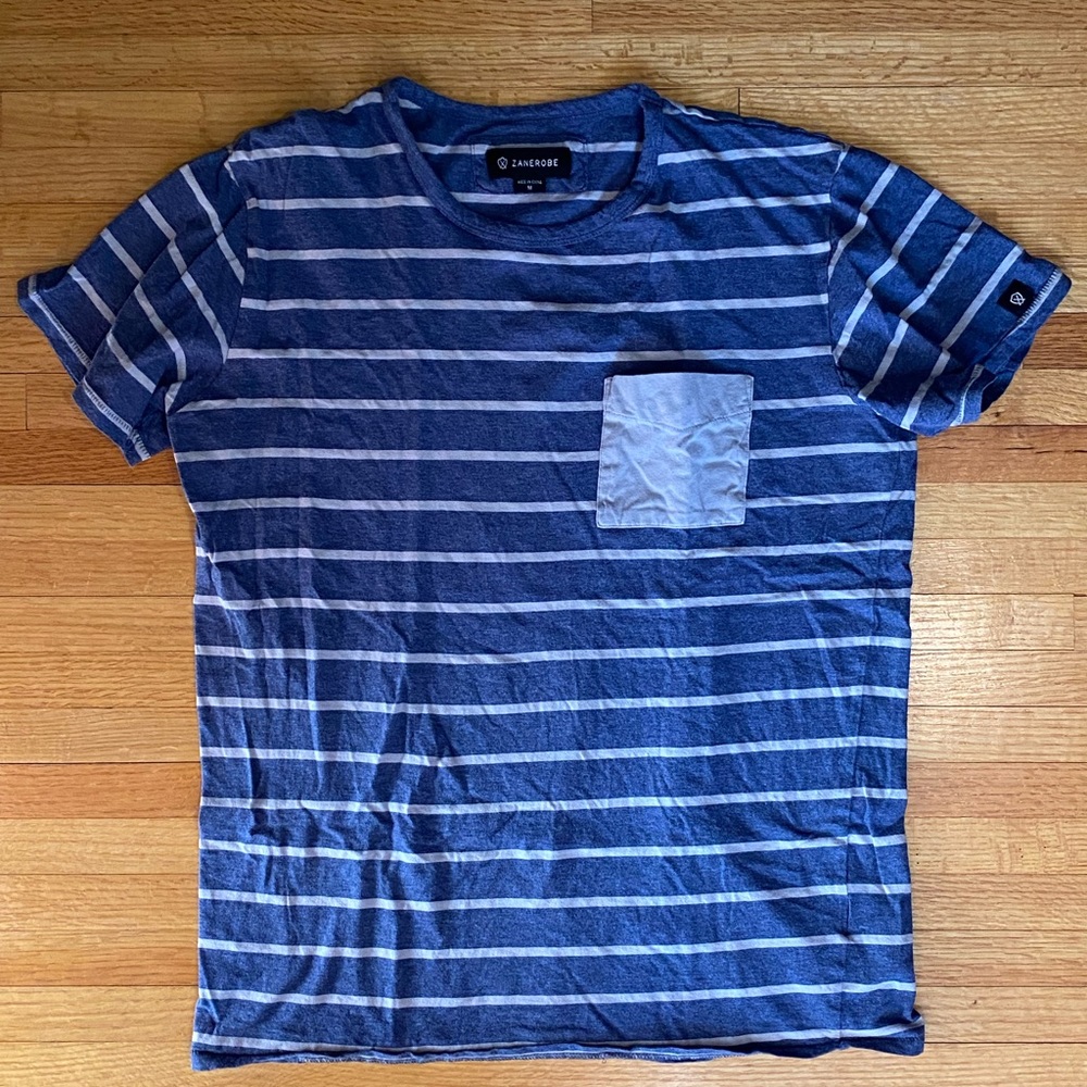 Men’s Zanerobe striped pocket tee size medium